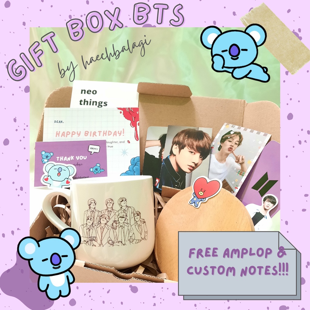 [방탄 box] GIFT BOX BTS ☘ || Hampers Gelas BTS by haechbalagi