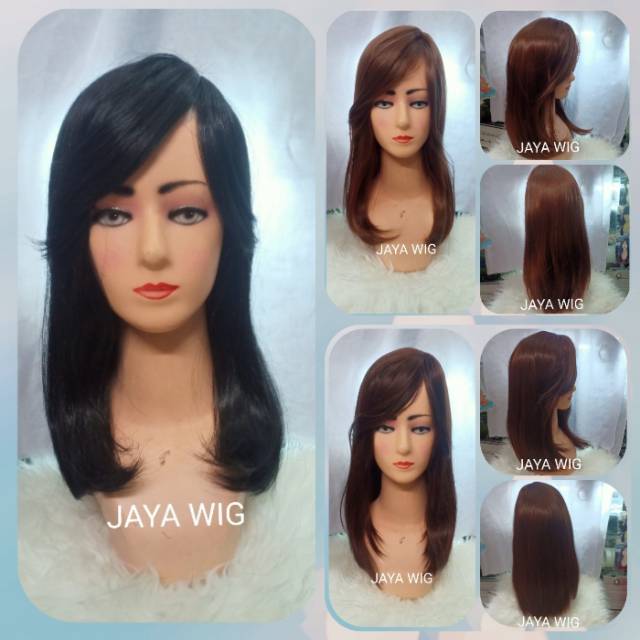 Rambut Palsu Wanita / Wig Lurus Panjang Sebahu / Wig Rambut Lurus Wig Panjang