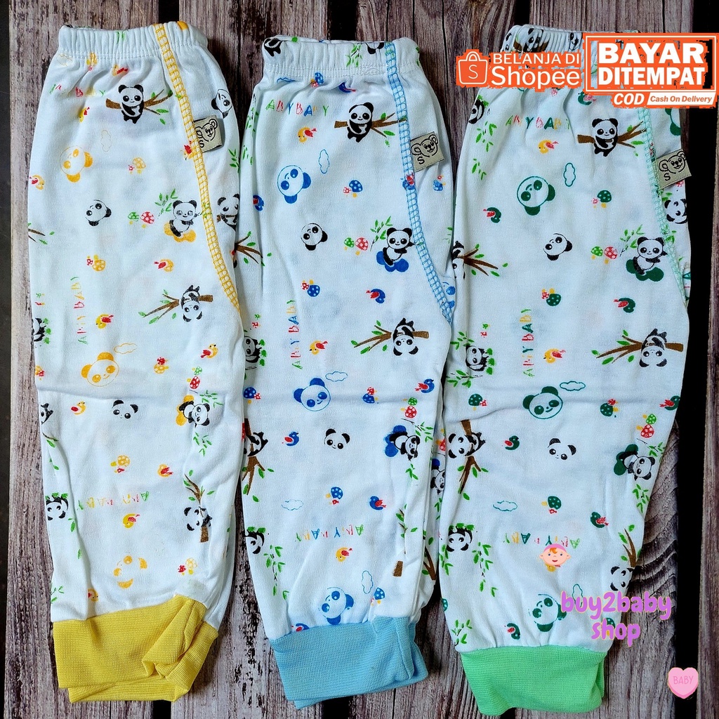 Celana panjang bayi motif putih list warna murah berkualitas Abiy Baby 0-24 bulan isi 6 PCS