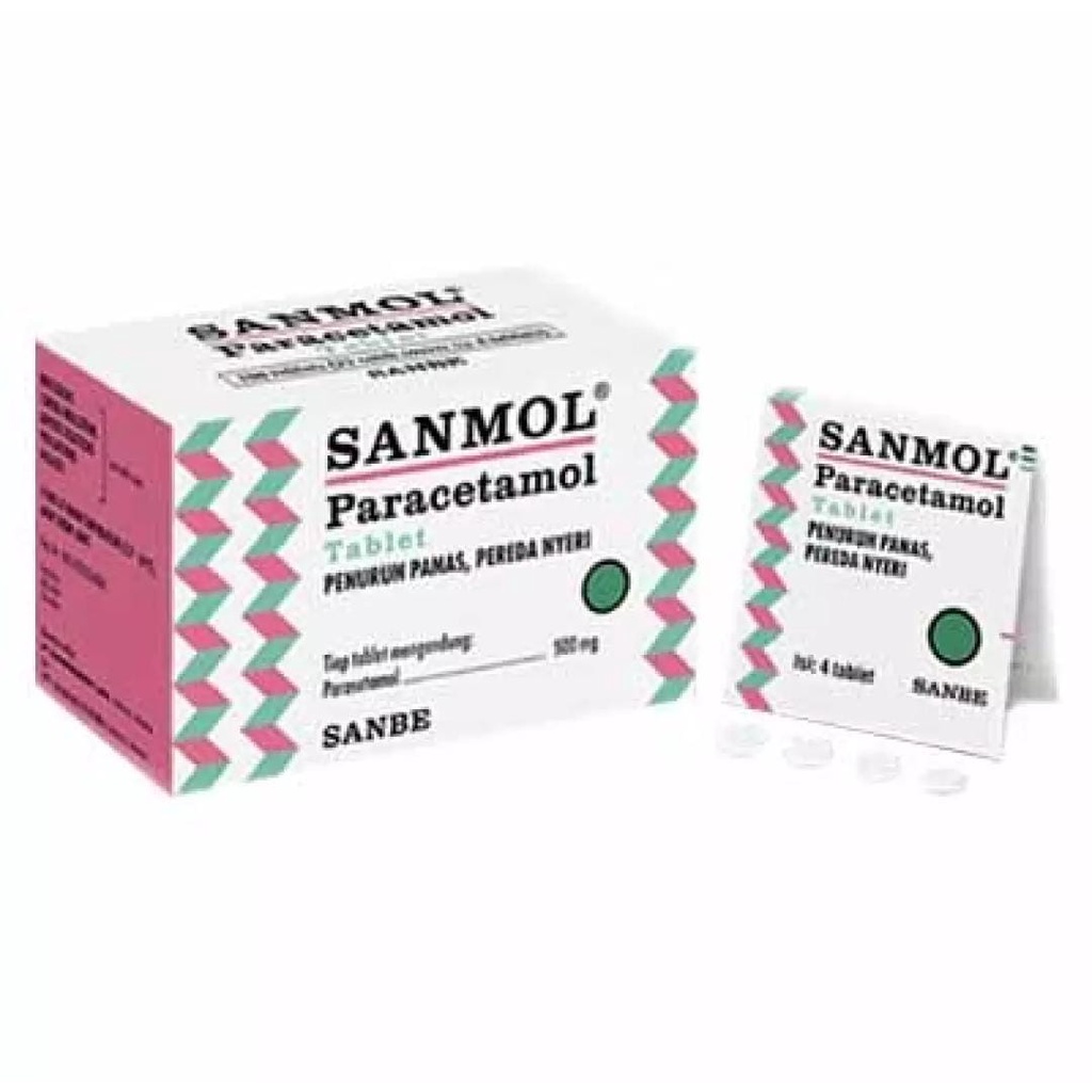 Sanmol Tablet 500 MG Obat Penurun Panas Demam dan Pereda Nyeri