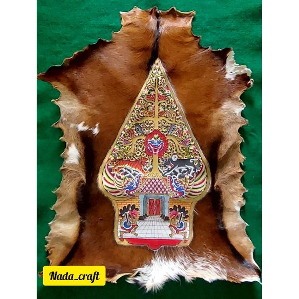 LUKISAN WAYANG GUNUNGAN UKURAN JUMBO DARI KULIT KAMBING ASLI