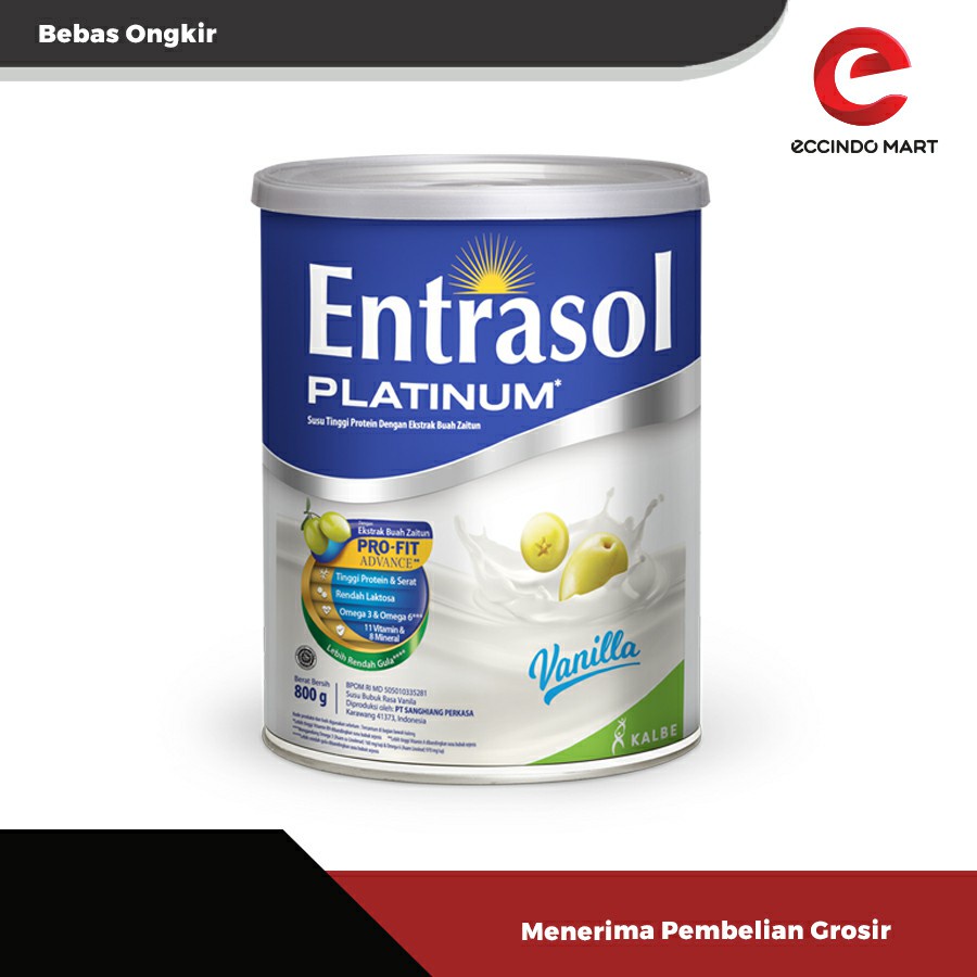 

Susu Entrasol Platinum Vanila 800gr / Susu Orang Tua / Susu Lansia Murah