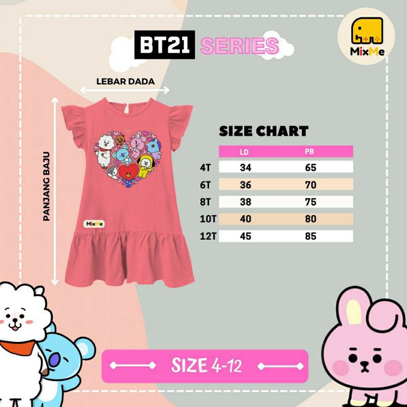 Dress Anak Perempuan BT21 Series