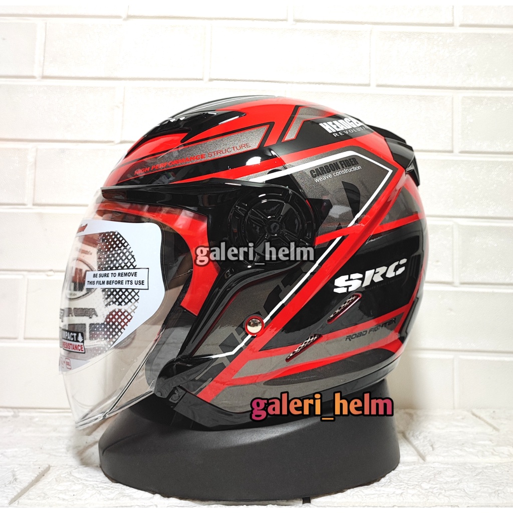 Helm Nhk Gladiator motif touring red silver