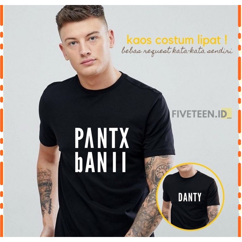 Kaos Ilusi Custom Nama /KAOS TEKA TEKI KAOS Tulisan Lipat Cotton Lengan Pendek Unisex VIRAL MURAH