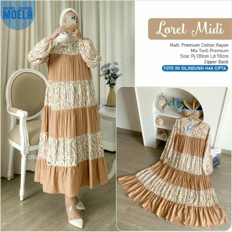 JEAN LOREL,NIBLAS,SILWI,ILARE,JEJU Midi Dress Ori Moela