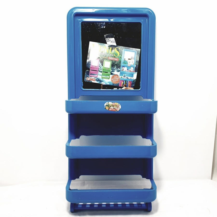 Kaca Cermin Dinding Kamar Mandi +rak Serbaguna Bath Holder Venus Bv4ss Warna Random Ori