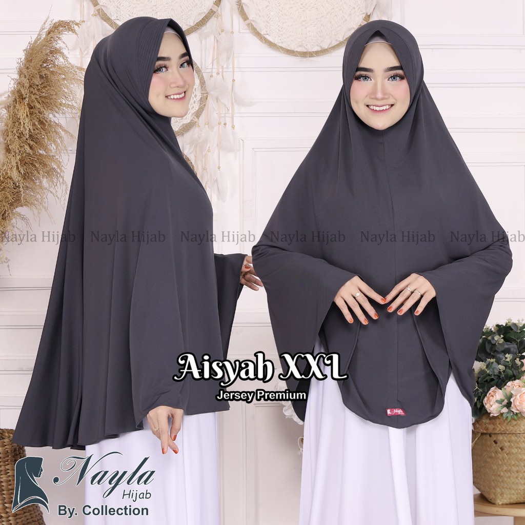 BERGO TERMURAH JILBAB INSTAN AISYAH XXL KERUDUNG JUMBO JERSEY TERLARIS NAYLA HIJA'B