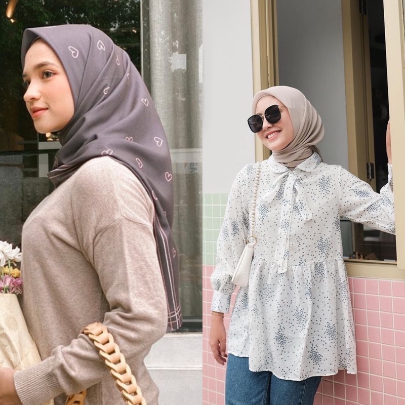 SALE VANILLA HIJAB - Poppy Blouse Snowy Ceria Scarf