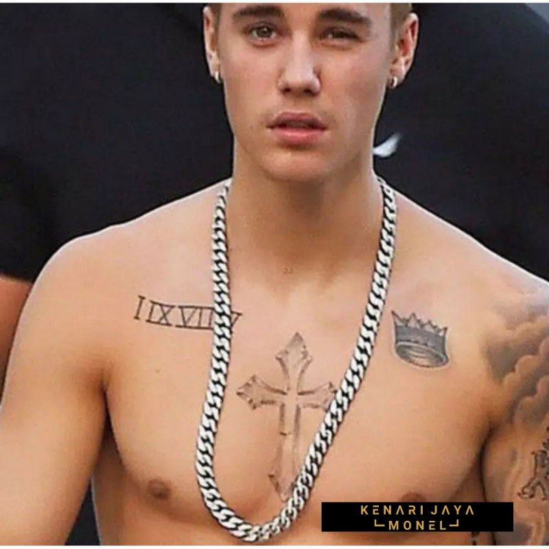 Kalung rantai besar preman pensiun baja putih monel original