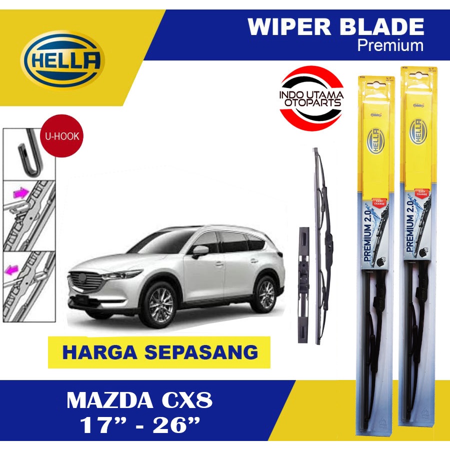 Wiper Blade Mobil Mazda CX8 HELLA Premium 2.0 (17-26)