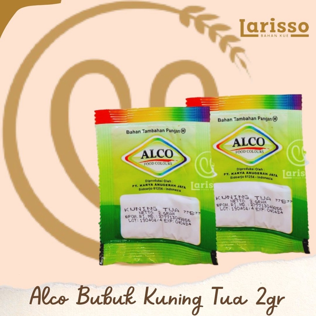 

ALCO FOOD COLOURS PEWARNA BUBUK KUNING TUA 2GR