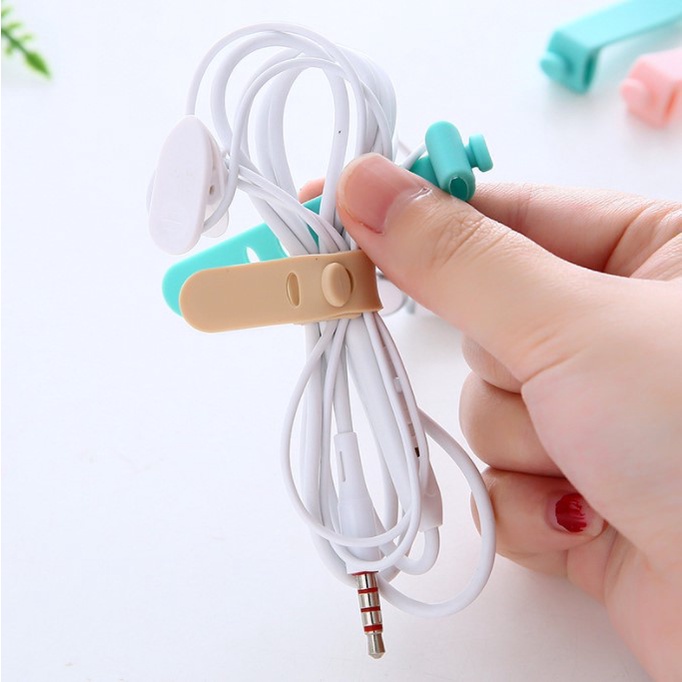 PENGIKAT KABEL CHARGER SILICON KABEL ORGANIZER CABLE CLIP CORD HOLDER PENGGULUNG KABEL | FADHILAH SHOP BJB