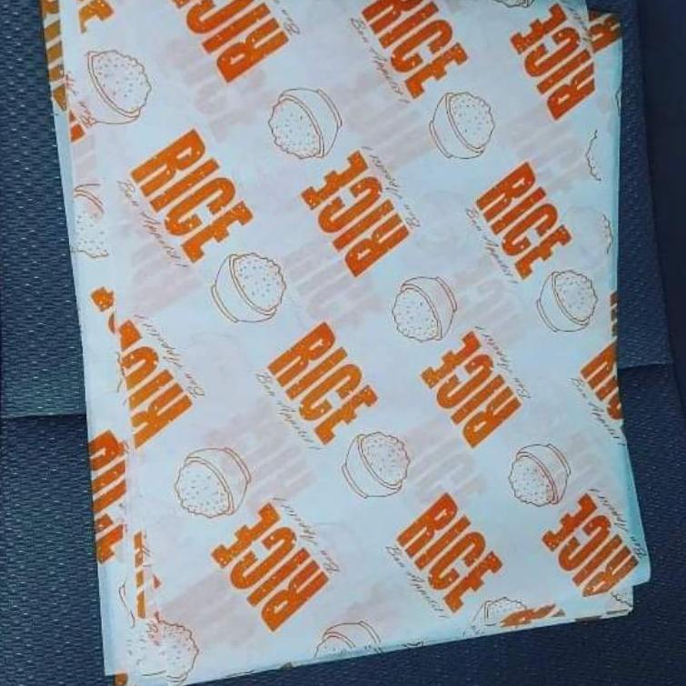 

[KODE DL6LJ] KERTAS NASI KFC | 27 X 22 | Foodgrade Paper | Rice Printing | Paperwrap Motif | Laminasi Zigma Pack