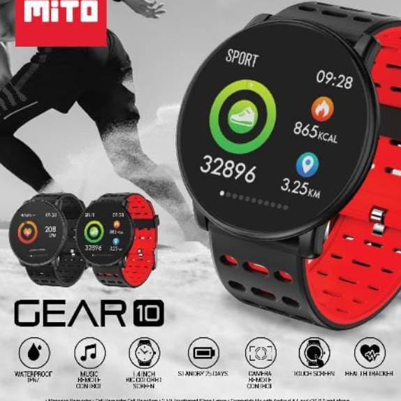 ❤️ TERBARU SMART WATCH❤️ SMARTWATCH MITO GEAR 10 - HITAM ,SMARTWATCH PRIA SMARTWATCH PRIA