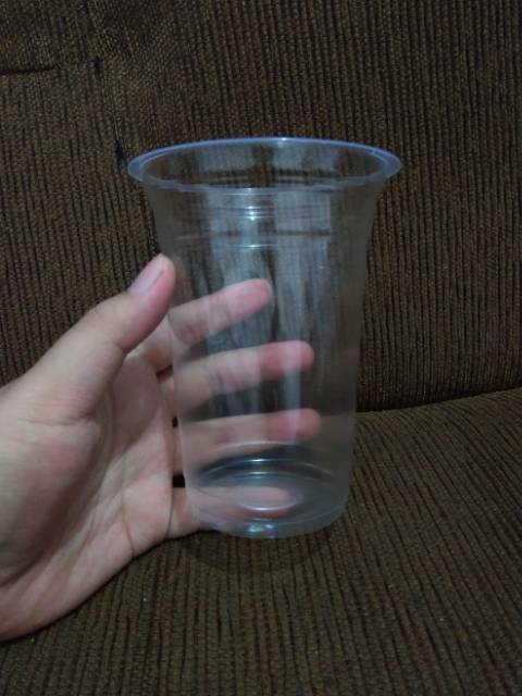 Gelas plastik 12, 14, 16 ons hokcup + tutup