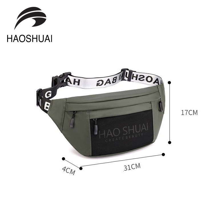 HAOSHUAI 1100-19 Tas Selempang Dada Pria Waistbag Anti Air Premium WK-SBY
