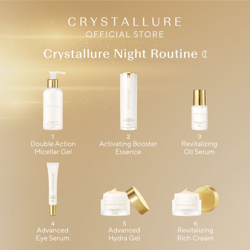 Serum ESSENCE Wardah CRYSTALLURE Supreme Activating Booster Essence - 30 ml / 6 ml - Skincare Anti Aging - Pelembab Serum Wajah Ukuran Kecil / Besar- Crystalure Cristallure Cristalure Gold Cystal