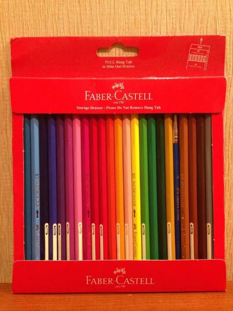 Pensil Warna WaterColour Faber Castell 24 Warna Panjang-2