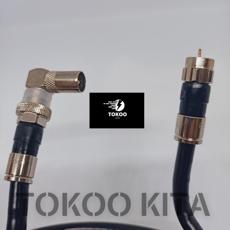 KABEL ANTENA RG6 TV Digital PLATINIUM BERSTANDAR USA DENGAN KONEKTOR PRESS BELDEN + JACK TV L MALE