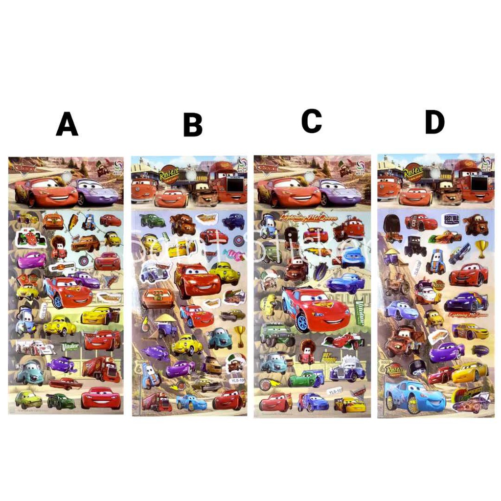 

Gambar Tempel Sticker Timbul Stiker Anak Karakter Kartun Disney Cars McQueen