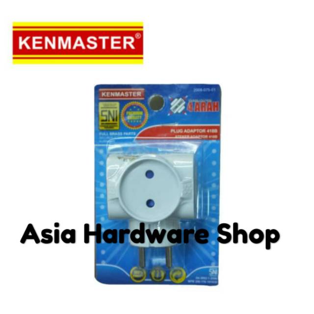 Steker T Arde Adaptor 4 Arah Colokan Listrik 4 Cabang Lubang Kuningan 418 B KENMASTER