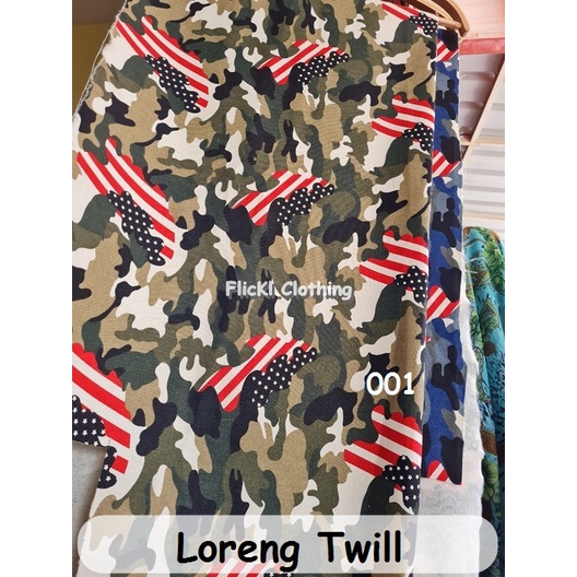 Bahan Kain Loreng Bendera England Loreng Twill Katun Kain Camo Loreng