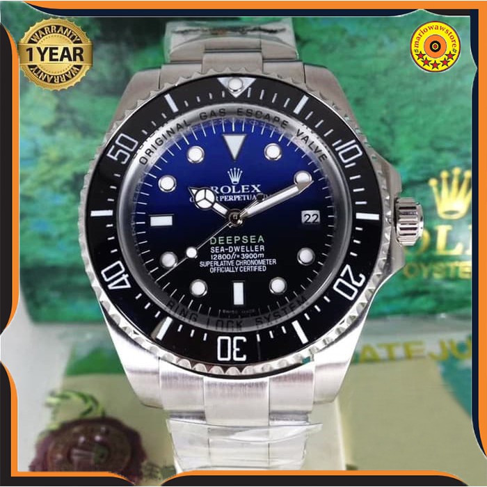 Jam Tangan Pria Rolex Deepsea Automatic Analog Tali Rantai Casual