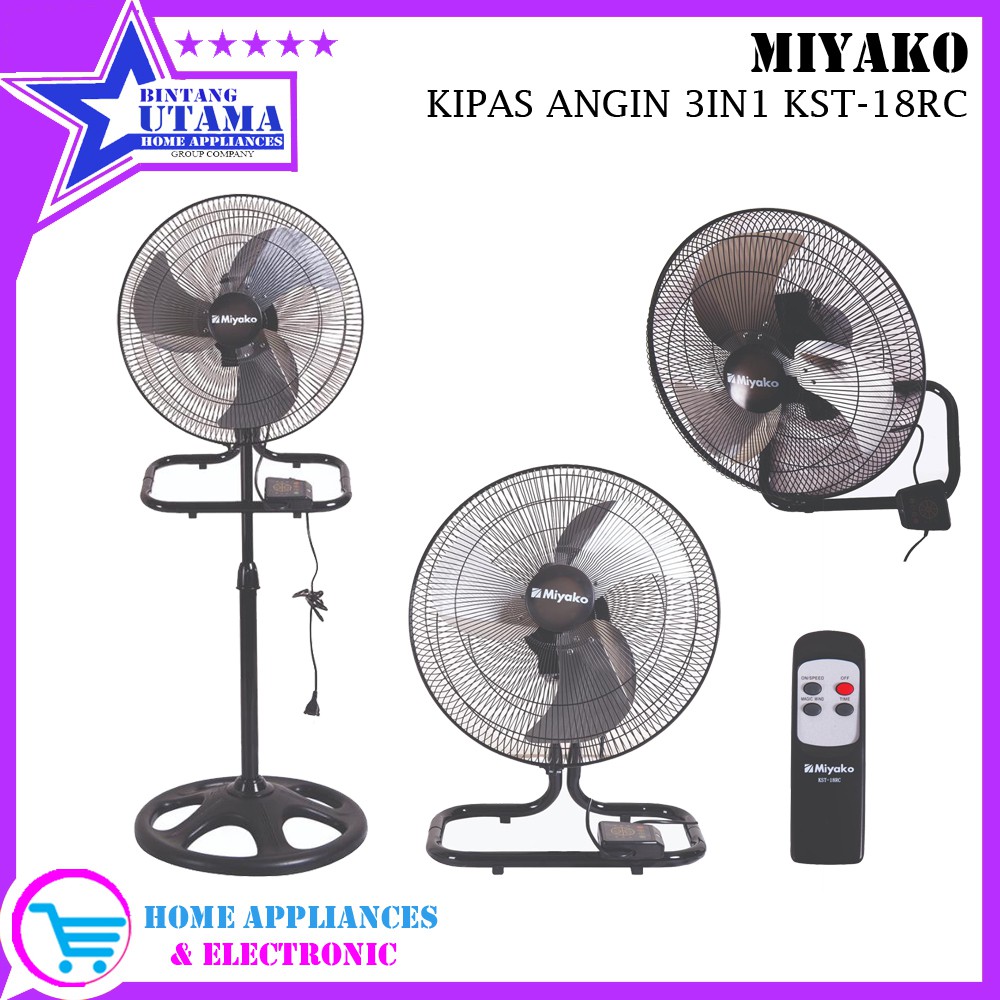 (COD) Kipas Angin MIYAKO 18RC 3in1 / KIPAS ANGIN Miyako KST-18RC / KST18RC / KST 18RC + REMOTE [TERM