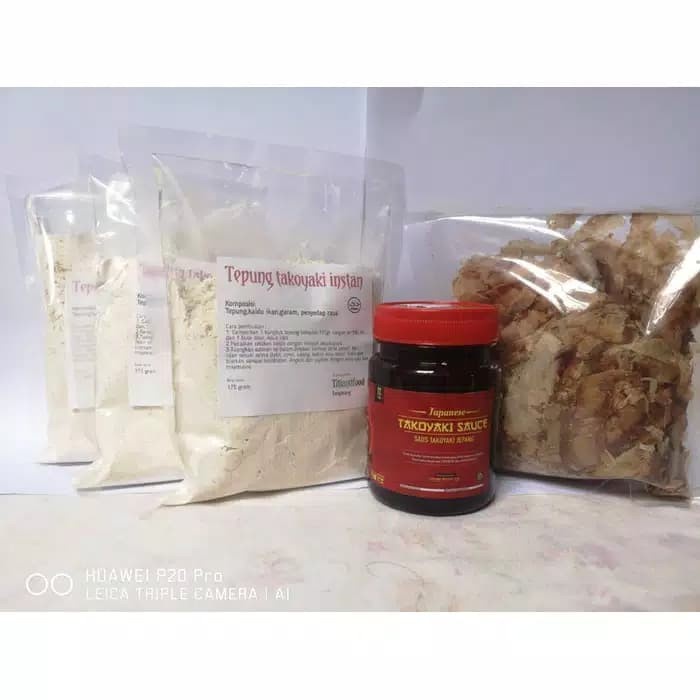 

BISA COD Paket Bahan Takoyaki Okonomiyaki HALAL tepung saus katsuobushi - Premix Biasa