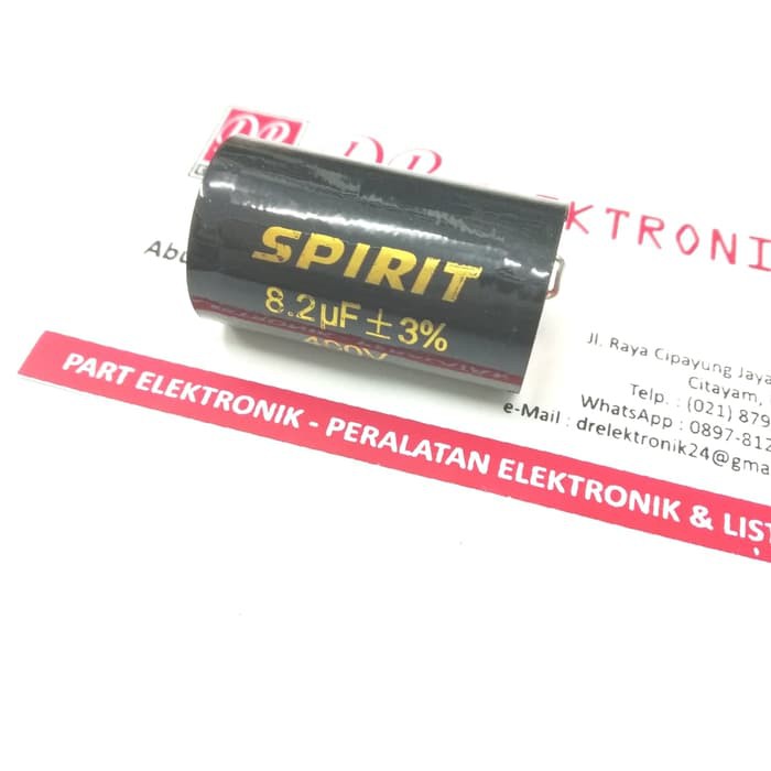 Kapasitor nonpolar bagus Spirit 8,2uf 8.2uf 8,2 uf mikro 400v 400 volt