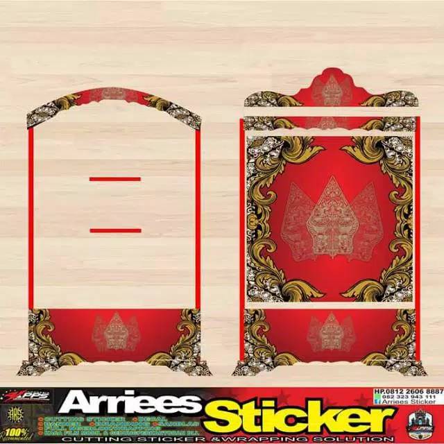 Sticker kandang kosan stiker sangkar kosan motif wayang variasi kandang burung gunungan wayang jawa
