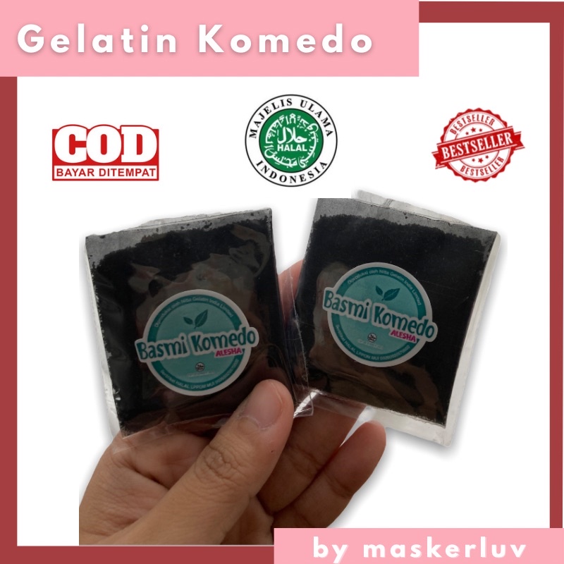 GELATIN KOMEDO MASKOM HALAL LPPOM MUI 100gr Masker basmi angkat komedo gelatin ori, matcha, kopi, black charcoal, coklat HALAL