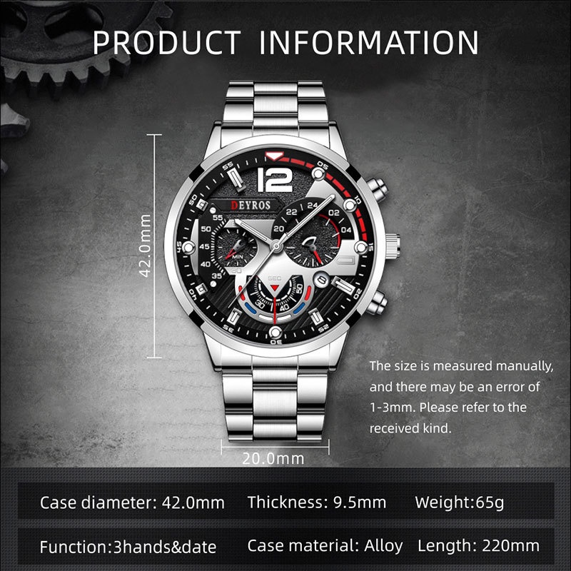 Jam Tangan Pria Original Luxury Bisnis Quartz Stainless Steel Watch