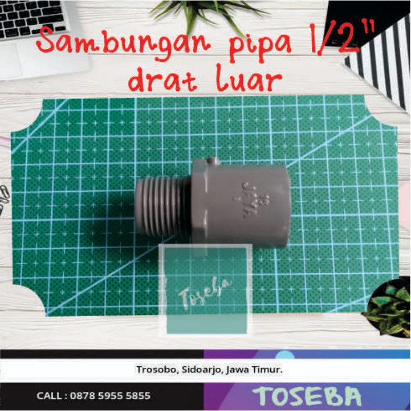 <<toseba>> Sambungan Pipa Drat Luar 1/2 Dim (inchi)