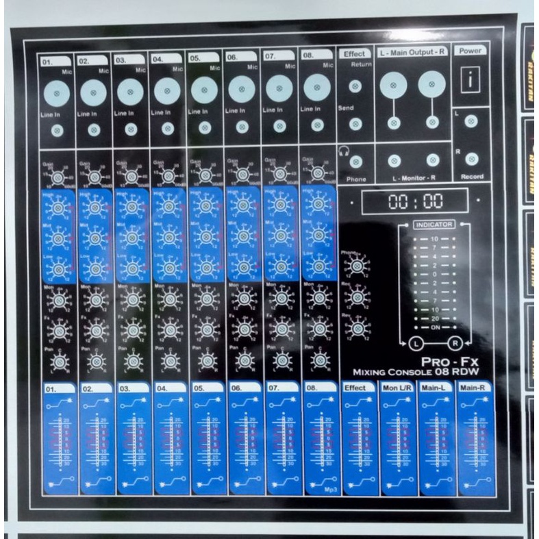 Stiker Mixer 8ch pro-fx