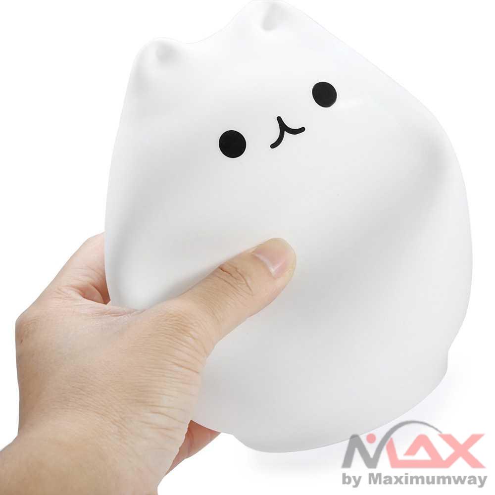 lampu tidur bayi lampu tidur anak kamar bayi boneka lucu karakter kartun cartoon aman digigit bayi Lampu 7 Warna Model Kucing Lucu - LJC-101 Cute Silicone LED Night Light For Baby Kids Children Bedroom Touch Sensor Remote Cat Lamp Decoration Room Decor