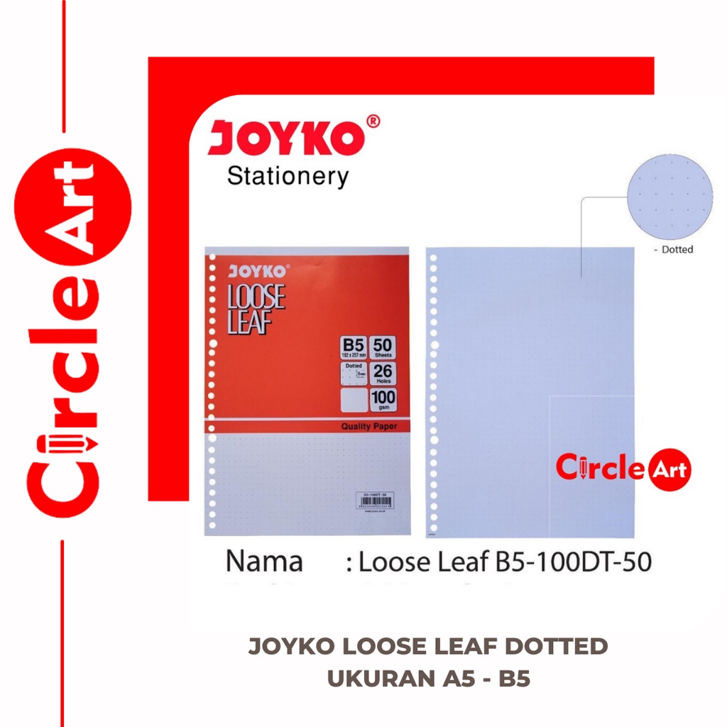 

Joyko Loose Leaf Dotted Ukuran A5 - B5 / Isi Binder (binder titik)