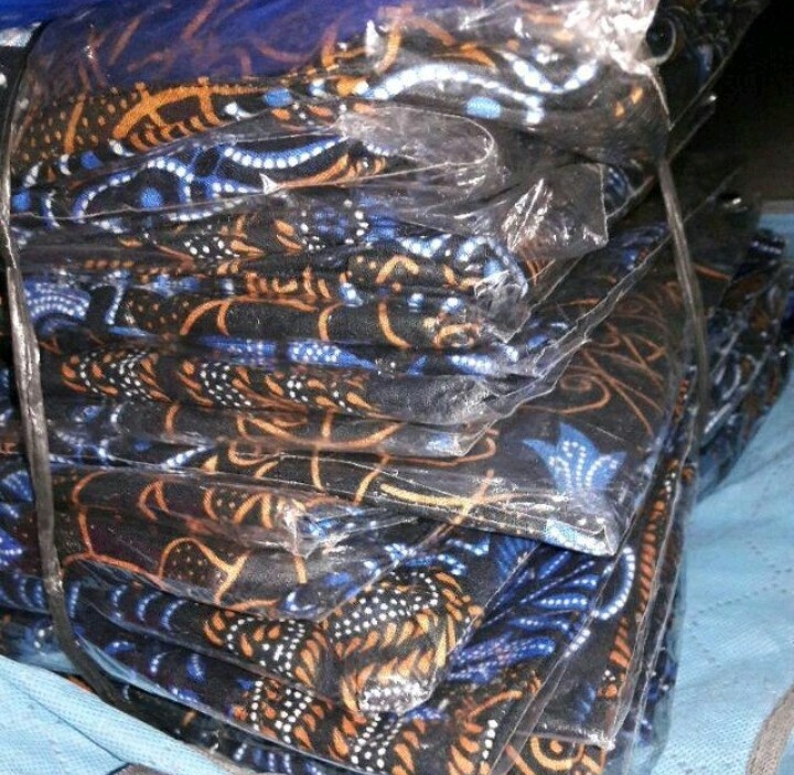 Batik Couple Gamis Busui Kombinasi Batik Couple Keluarga Katun Motif Seno Parang Biru Ori Bcp