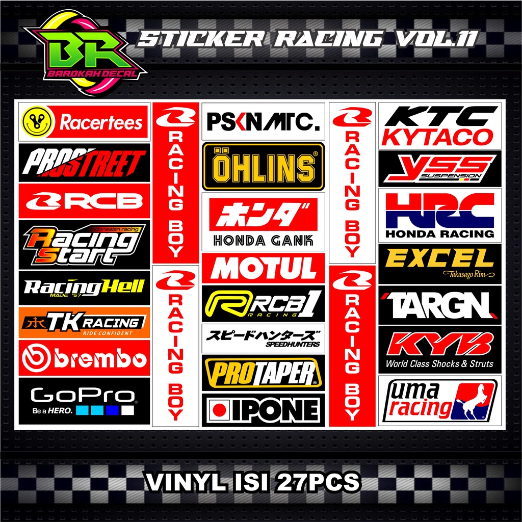 Sticker Pack Racing Stiker Motor harga perlembar