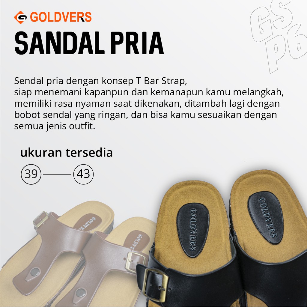 Sandal Pria Goldvers Sendal Jepit Pria Premium Kualitas Import Sandal Santai Jepit Cowok - Goldiesbags