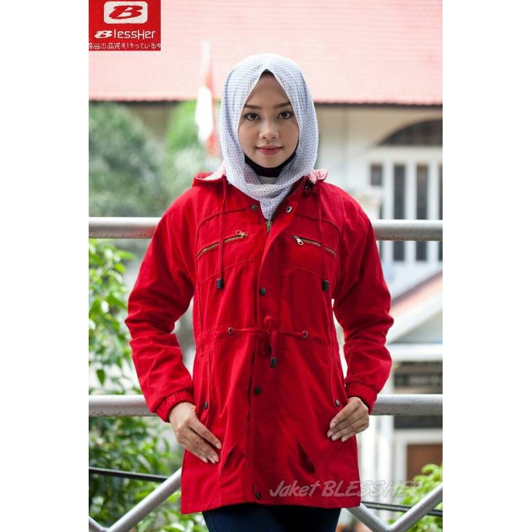 [BAYAR DI TEMPAT/COD] Jaket Parka Wanita Cotton Canvas Premium