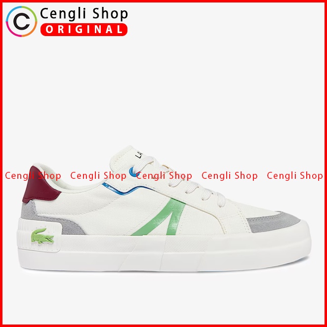 SEPATU SNEAKER CANVAS LACOSTE PRIA ORIGINAL CASUAL KETS PUTIH LM01