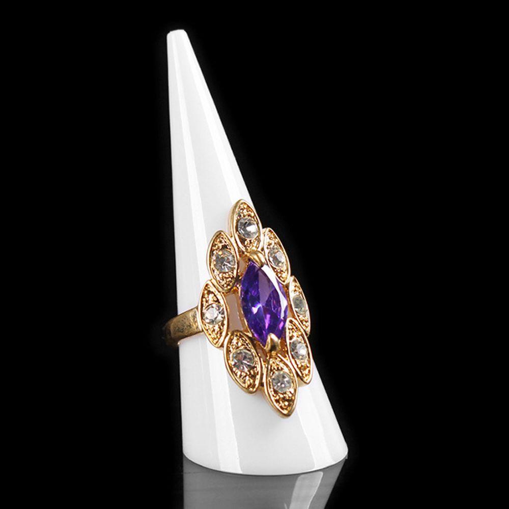 Agustinina Jewelry Show Case Portable Elegan Cone Transparan Jari Cincin Akrilik Rings Display