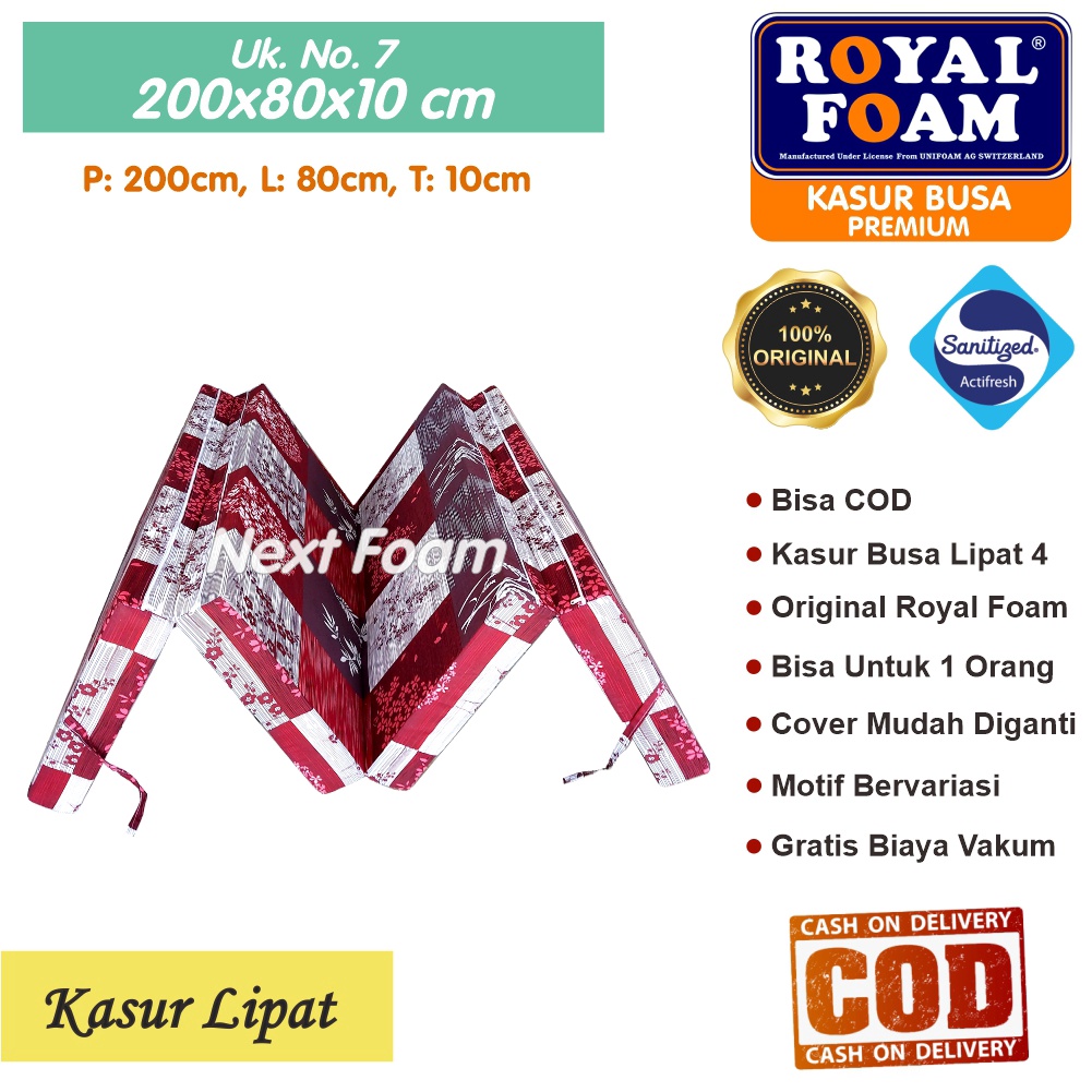 Kasur Busa Lipat Royal Foam Ukuran No 7 200x80x10 cm Tebal 10 cm D16 ORIGINAL