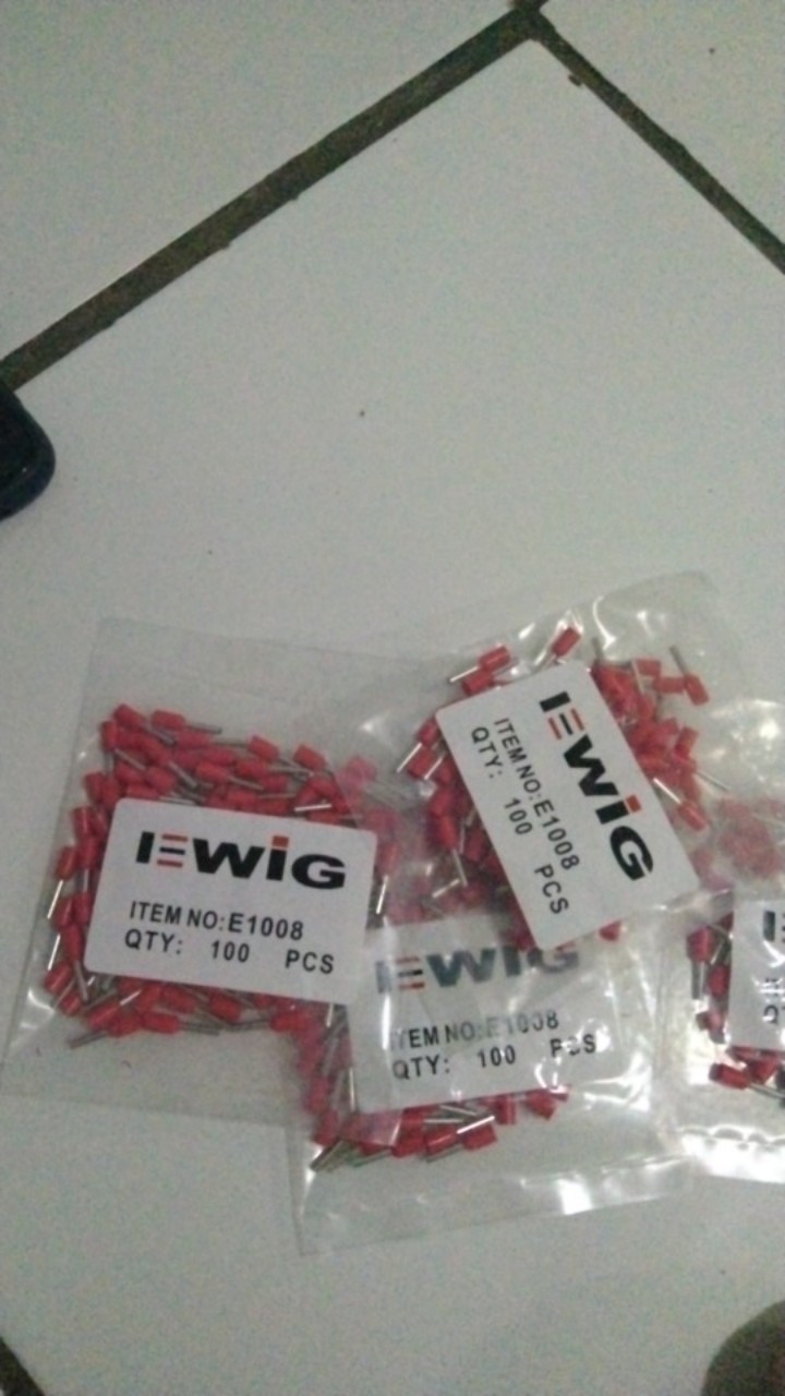 Skun Kabel Ferrules / Scun Botol Ukuran 1mm / 1 Mm Warna Merah / Kuning