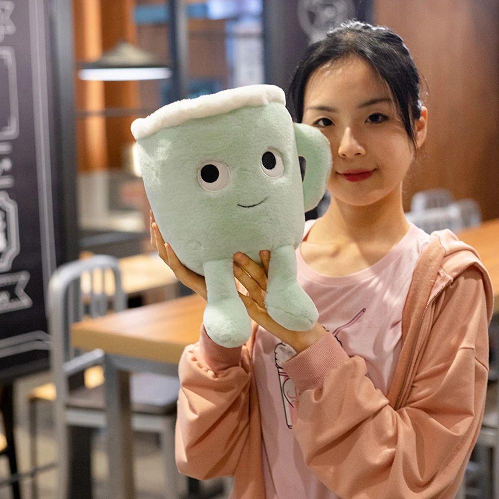 Lanfy Cangkir Kopi Mainan Mewah Dekorasi Rumah Kawaii Plushie Boneka Kartun Boneka Cangkir Kopi Berbentuk Cangkir Kopi Boneka Mainan Jepang Matcha