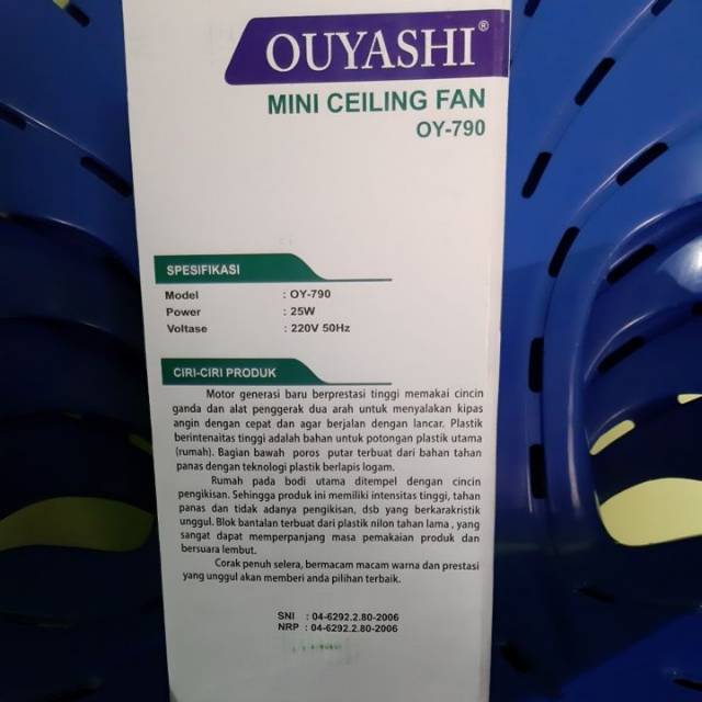 Kipas Angin Gantung Ouyashi OY-790 Mini Ceiling Fan Ouyashi