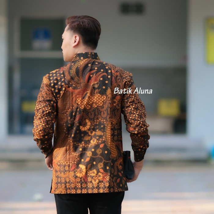 Batik Pria Lengan Panjang Modern Premium Baju Batik Pria Lengan Panjang Modern Limited Edition Original Kemeja Batik Pria lengan Panjang Premium Full Furing Jumbo Reguler Solo Fashion Batik Aluna