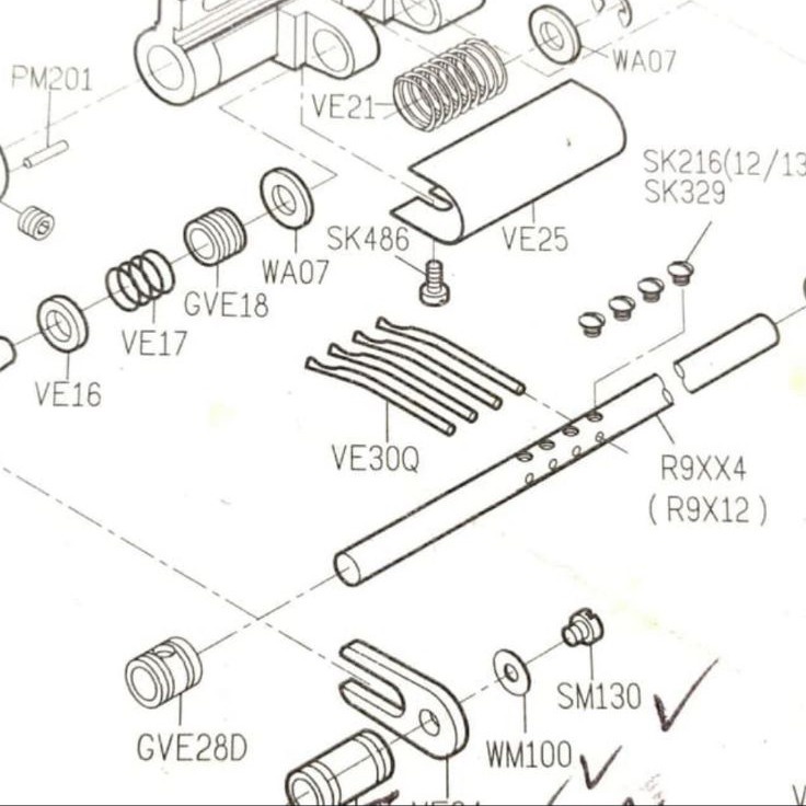 Retainer Looper Original / Jari-Jari VE30Q Mesin Jahit Karet Siruba VC008
